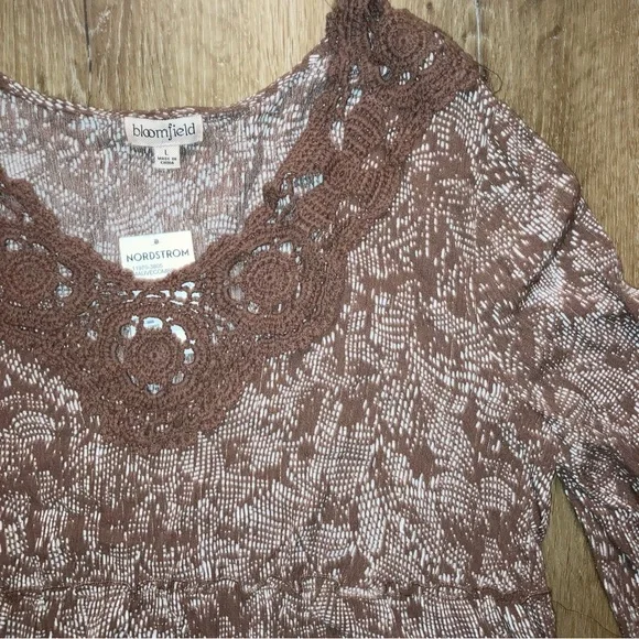 Bloomfield Women's Brown with gold
Peasant Size Large Crochet festival Boho Y2K - Picture 9 of 15